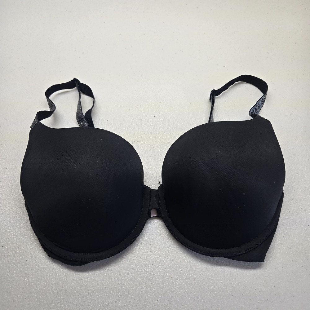 Victoria's Secret Women Bra 32DD Black T Shirt Push Up Full Coverage